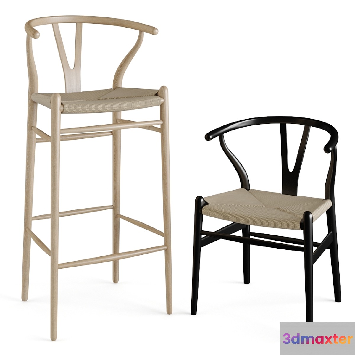 Wishbone Chair 4-in-1 3D Max