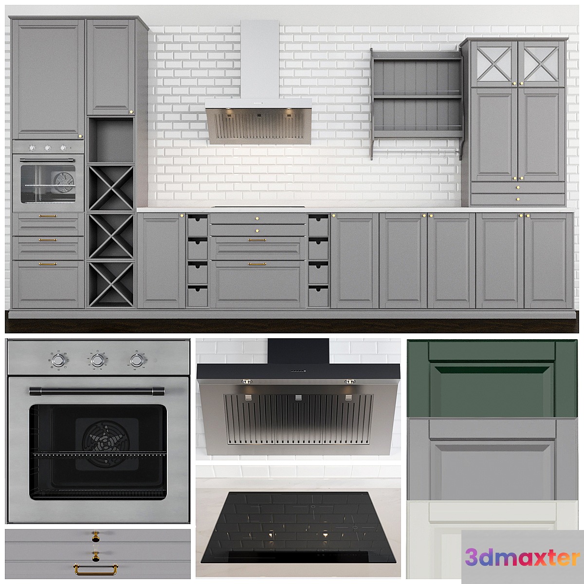 Bodbyn Kitchen (134 modules). 3D Max