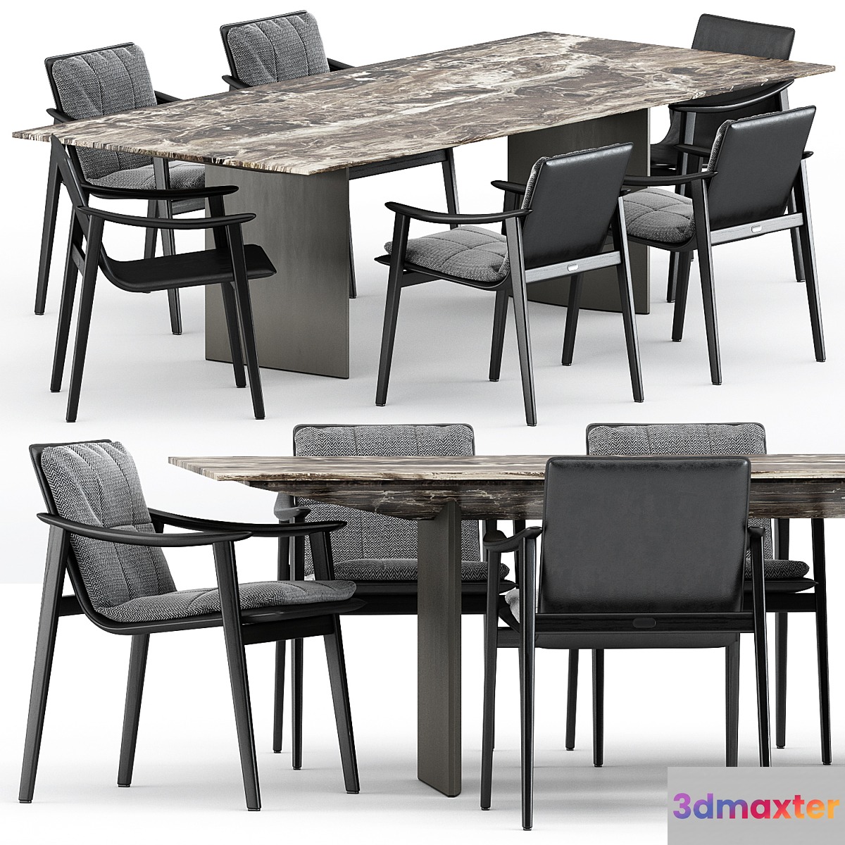 FYNN chair and LINHA DINING TABLE 3 by Minotti