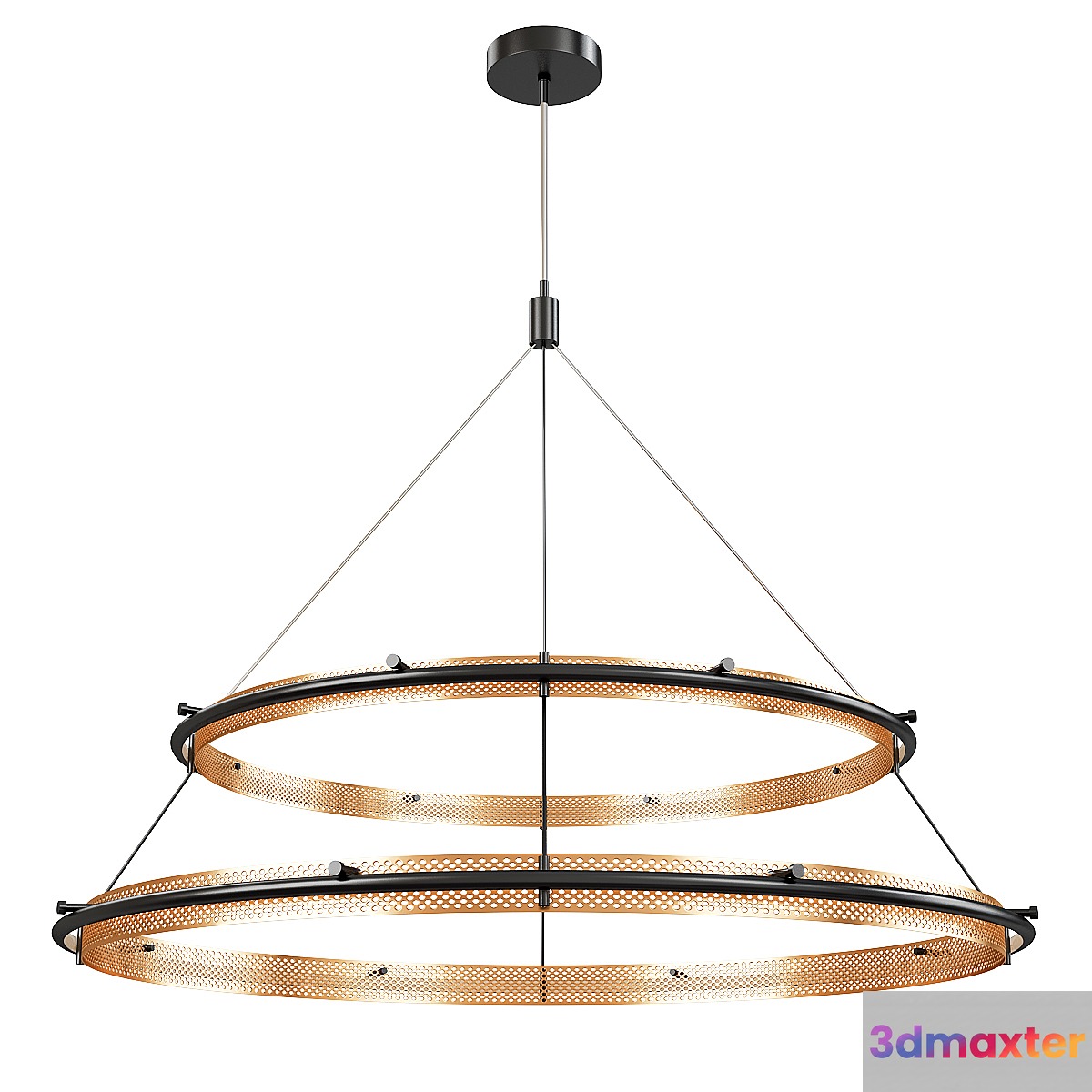 Perforated double led chandelier
