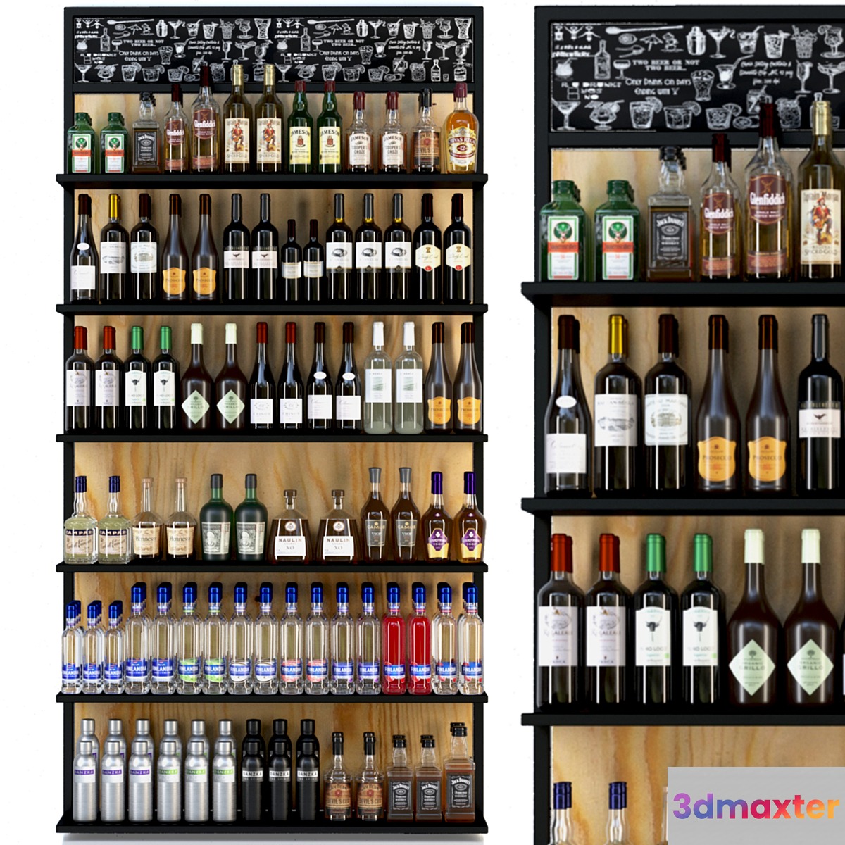 Showcase with alcohol in a supermarket 4. Wine