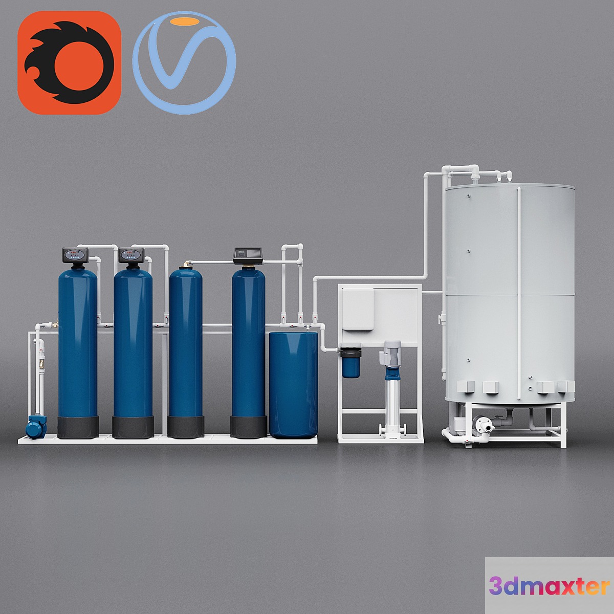 Water treatment system for pouring ice