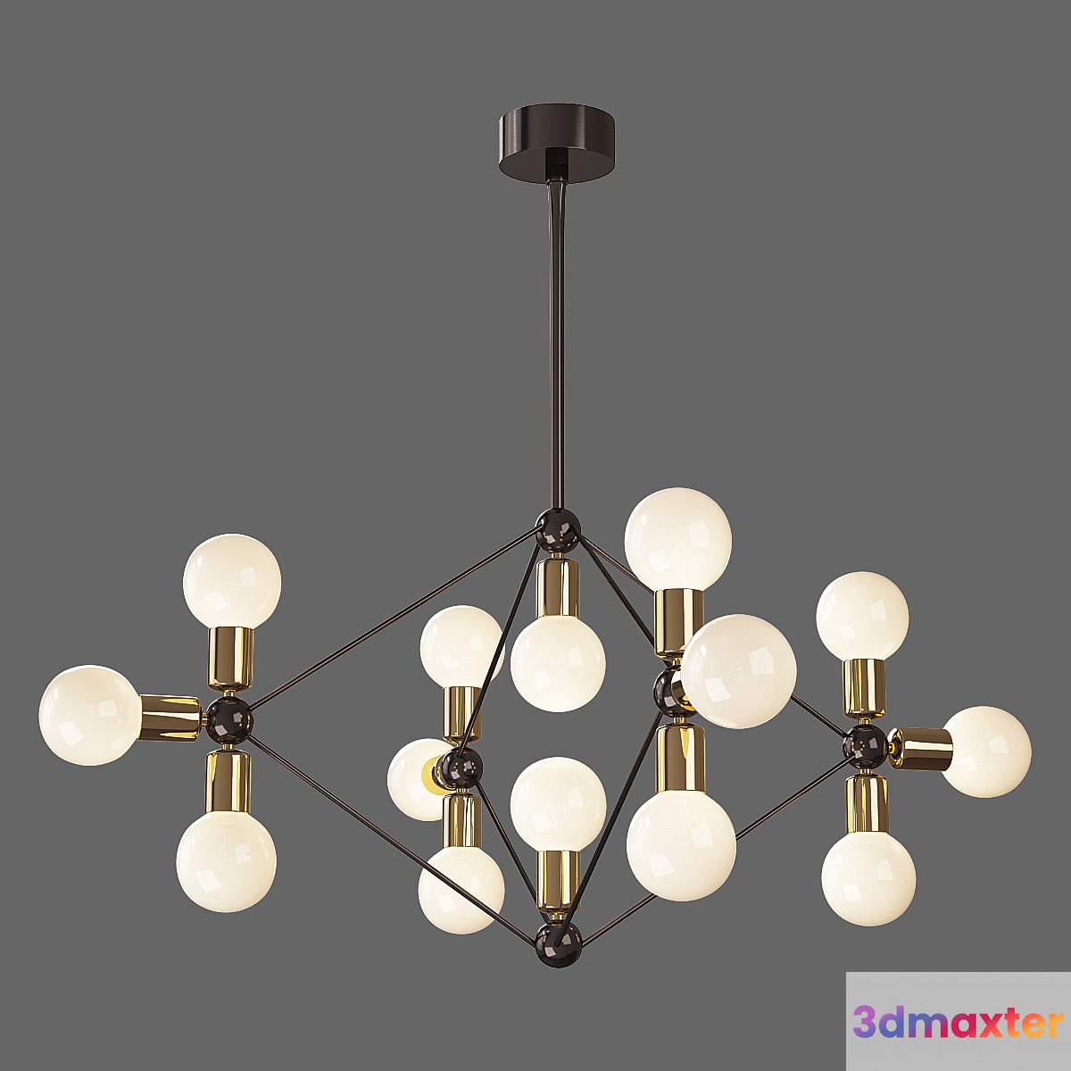Modo Chandelier 14 Milk Bulb 3D Max