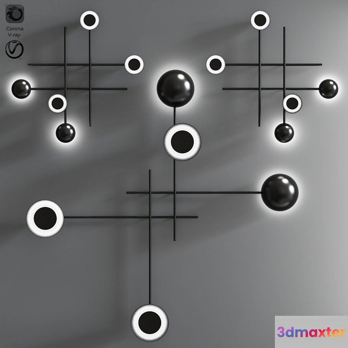Gaia - Modern suspended or wall led lamp - No.4