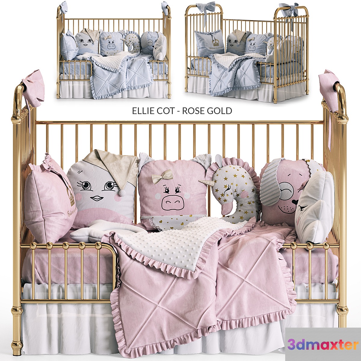 Incy Interiors ELLIE COT - ROSE GOLD bed