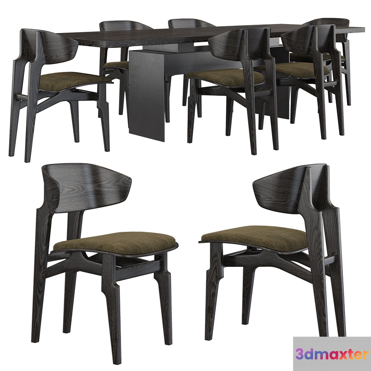 Okha Basilisk chair _ Okha Bison table 3D Max