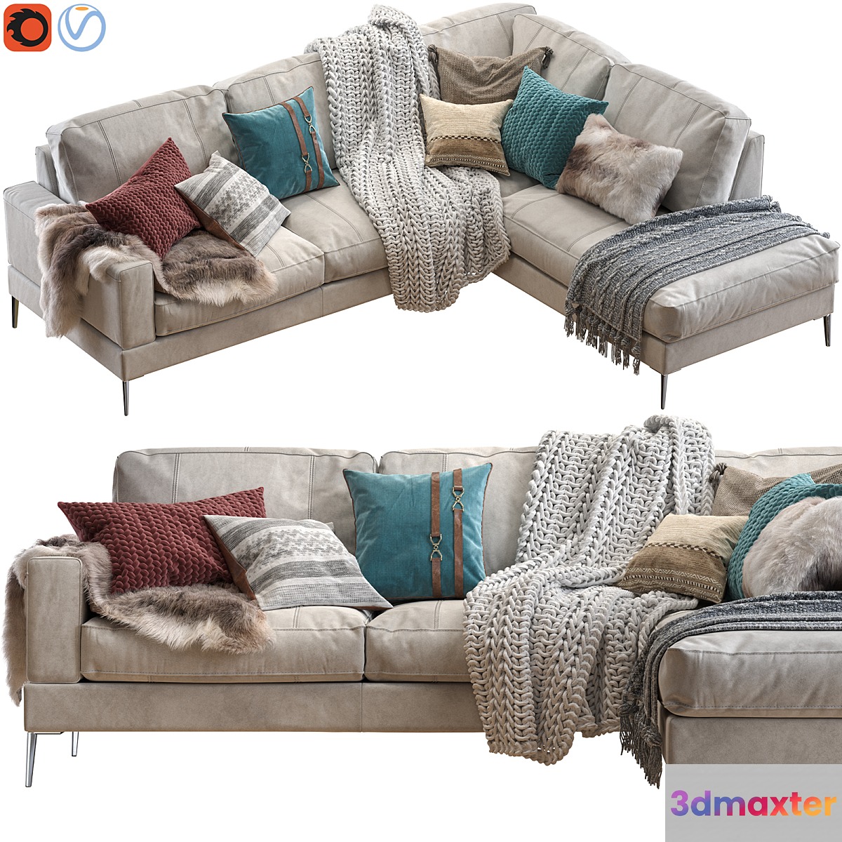 Capri sectional sofa 3D Max