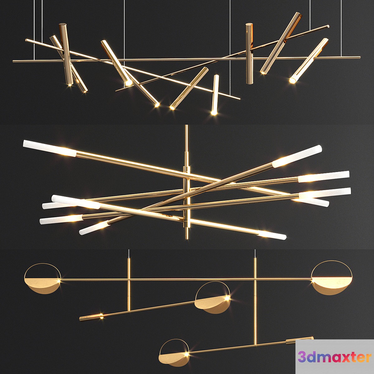 Bolia Esprit Rousseau Chandelier - 3 type 3D Max
