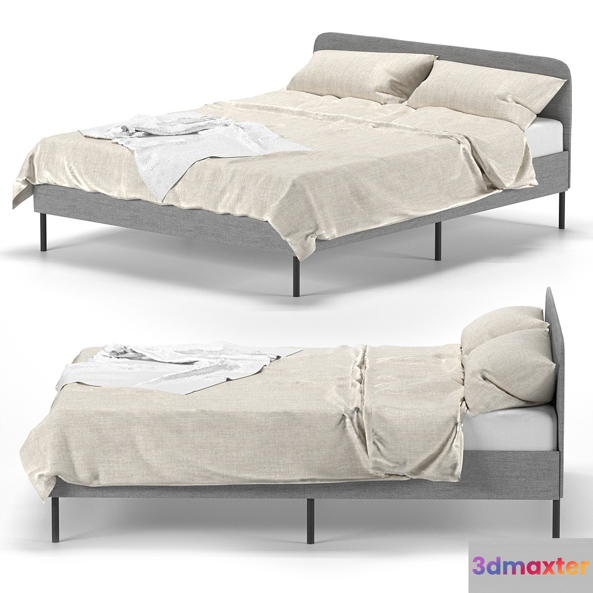 Slattum Double Bed IKEA 3D Max