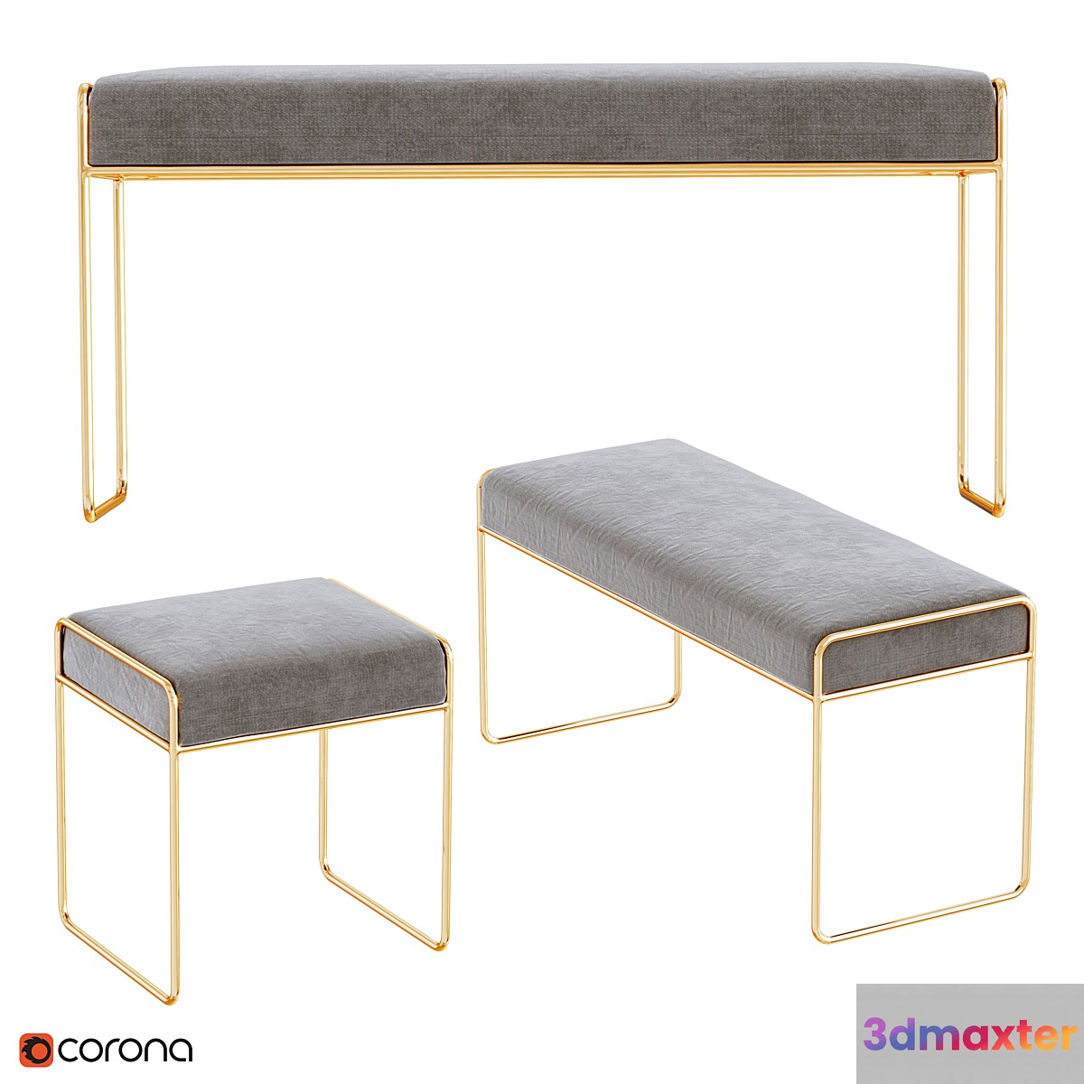 STOOL_BENCH 3D Max