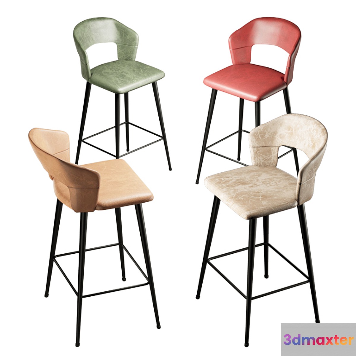 Set of 2 Modern Leather 26''Counter Stool