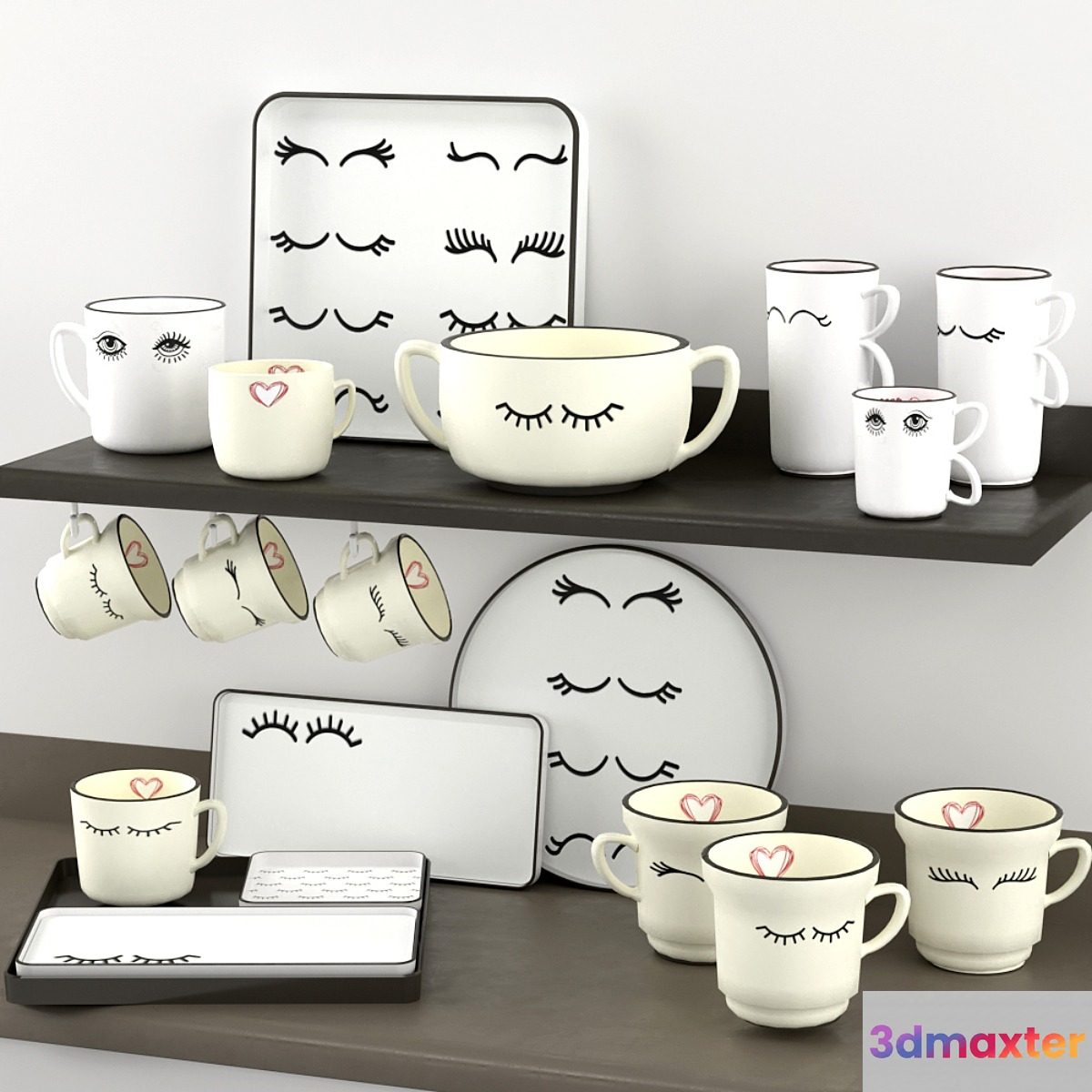 eyelashes minimal set 3D Max