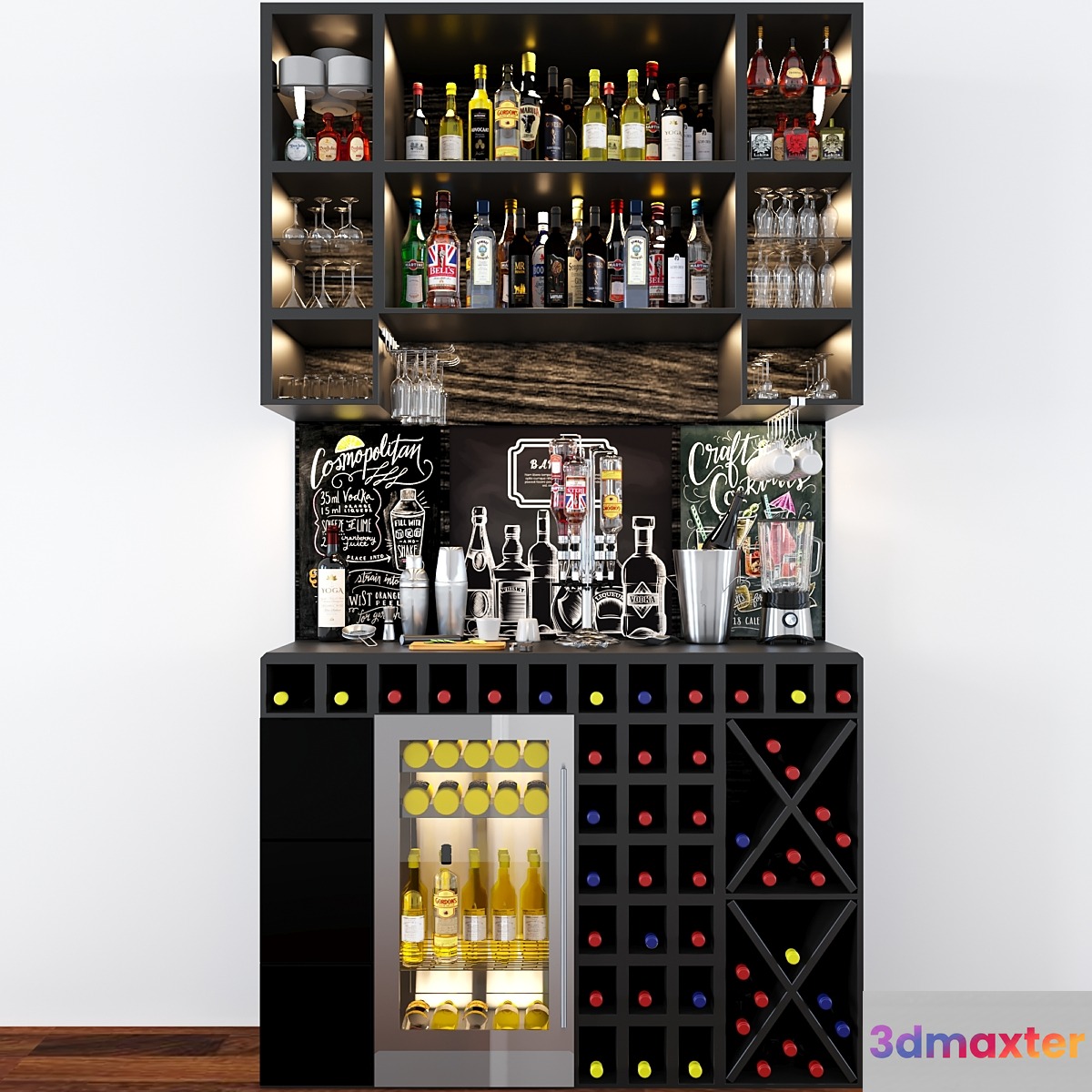 Bar counter 3D Max