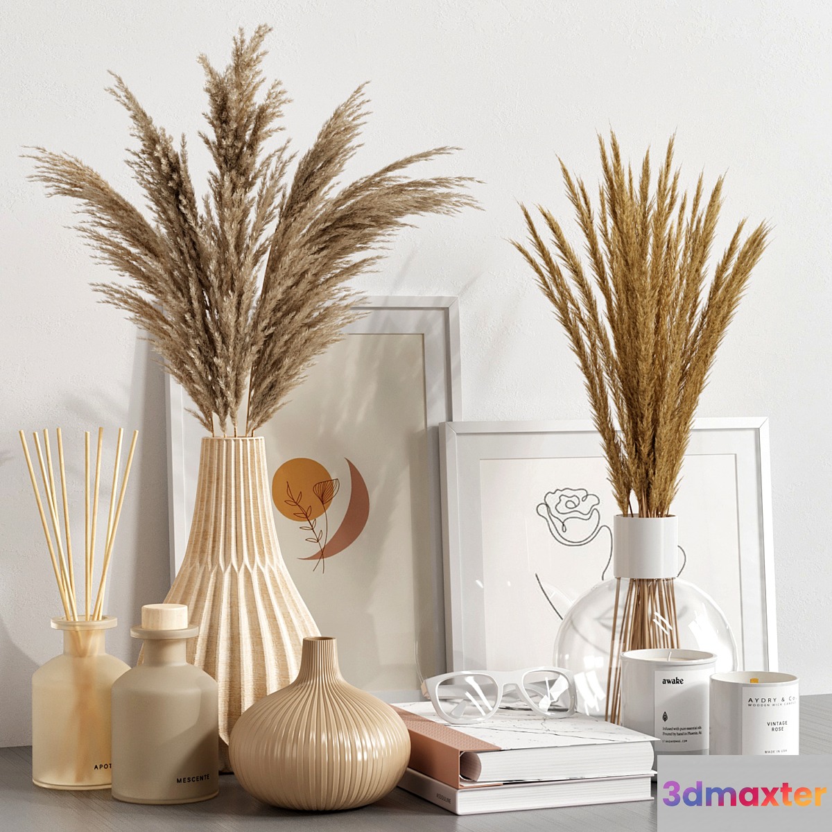 Decorative set with dried flowers 03 - No.4