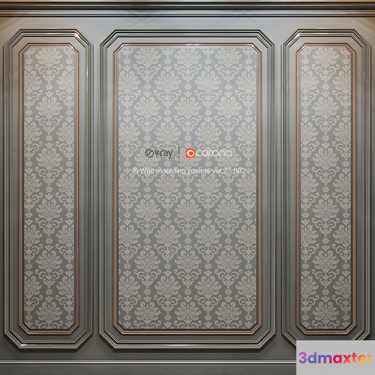 Wall molding panels vol. 2  002 3D Max