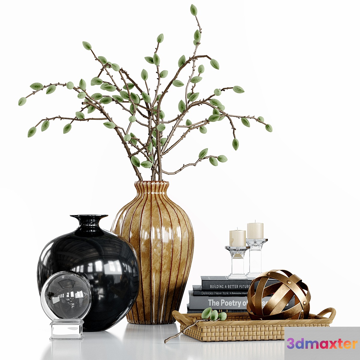 Decor Set with green almonds