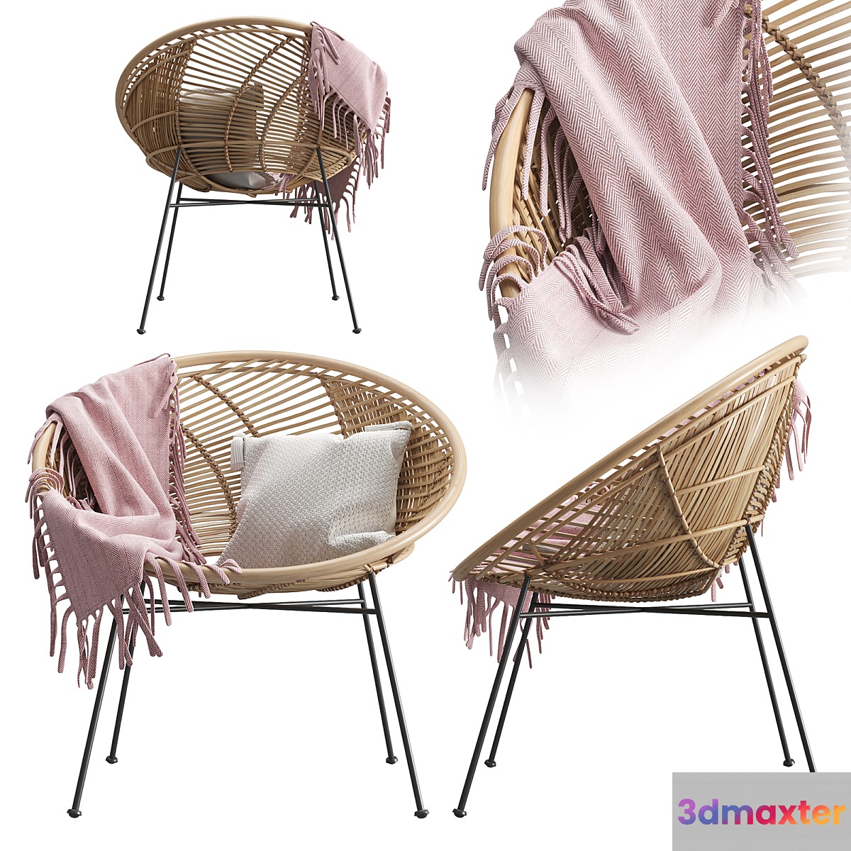 Rattan Lounge Chair HK-Living - No.2