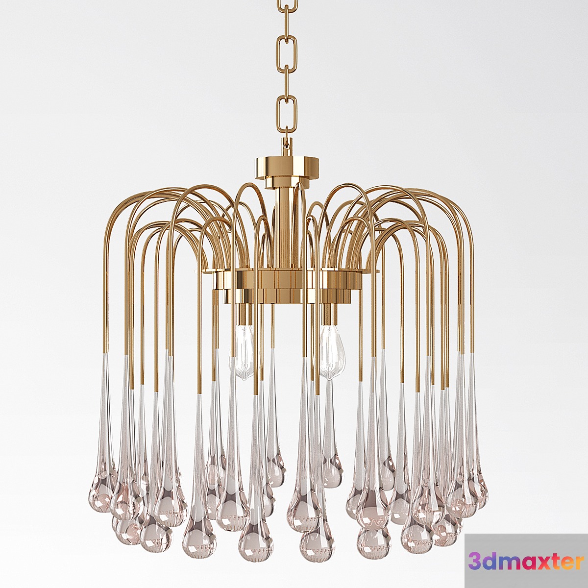 Beveled Murano Glass Teardrop Chandelier - No.2