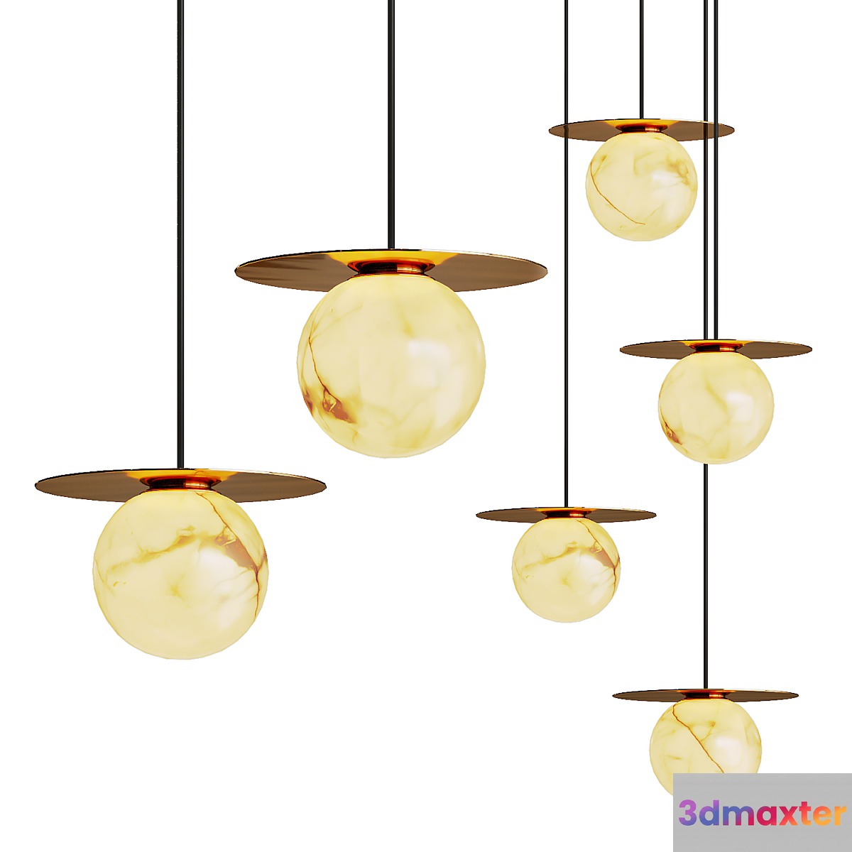 Ball pendant lamp MARBLE ORB 3D Max