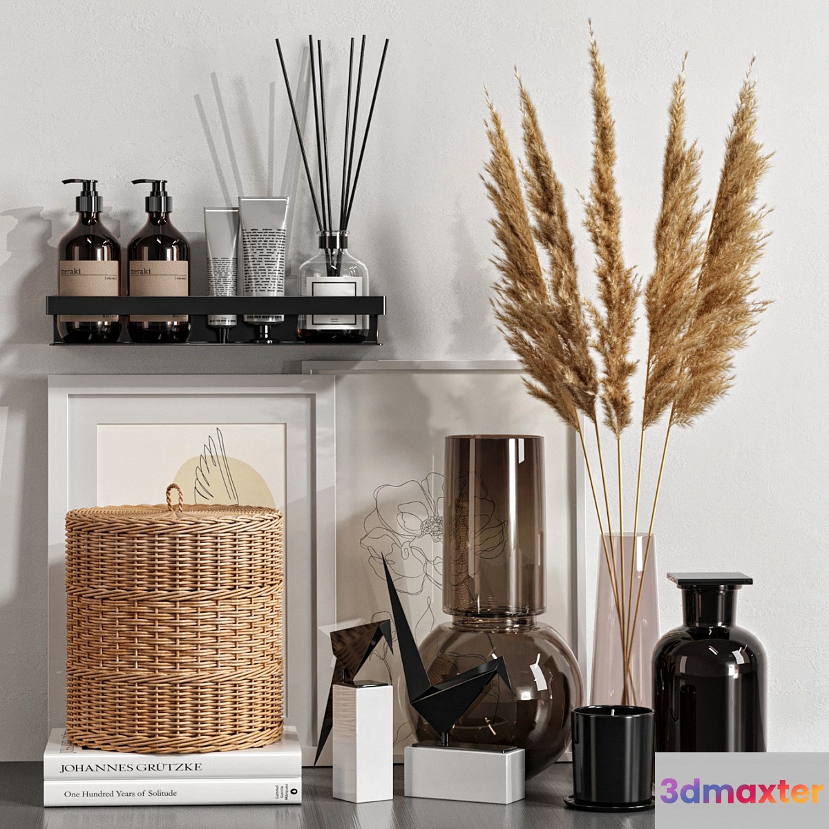Decorative set with dried flowers 04