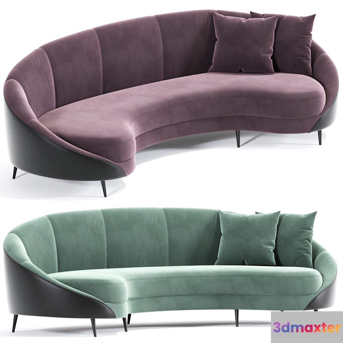Feet Curved Sofa Beverly