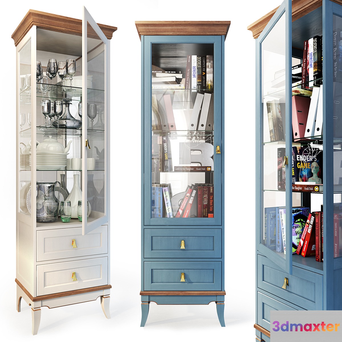 Single-door wardrobe _ showcase for dishes Thelma Gomeldrev. Showcase 3D Max