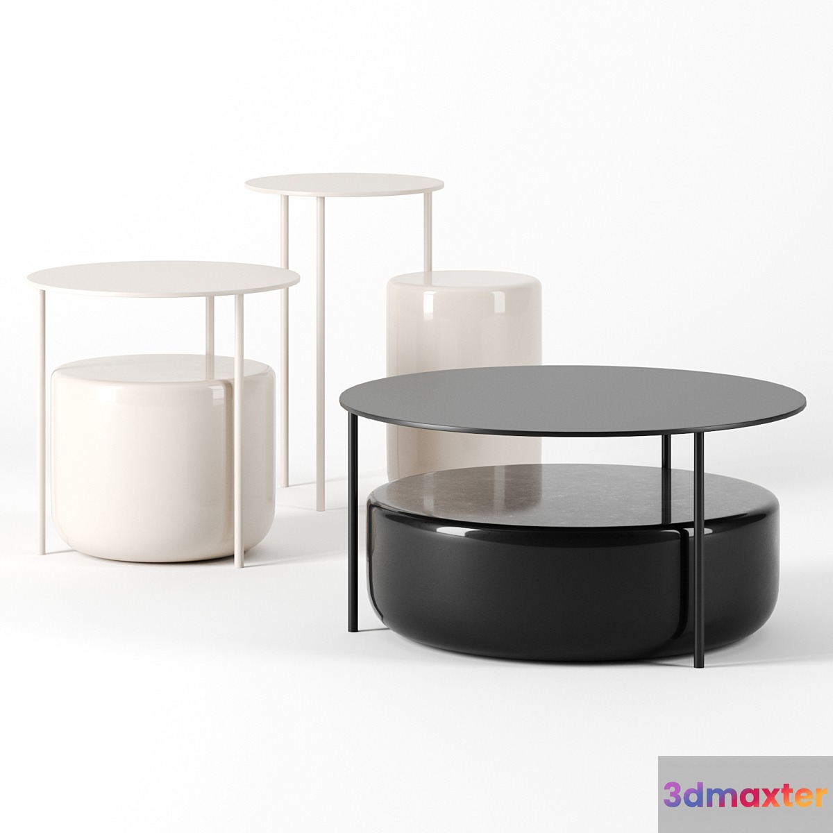 Pair tables by Mobel copenhagen 3D Max
