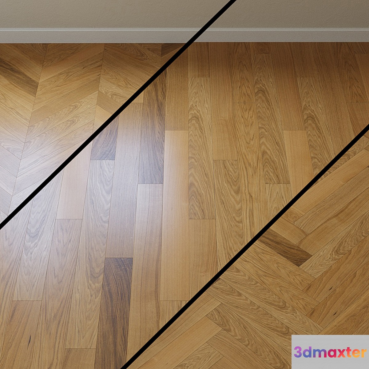 Parquet board Upofloor (Upofloor) oak oak - No.2 3D Max