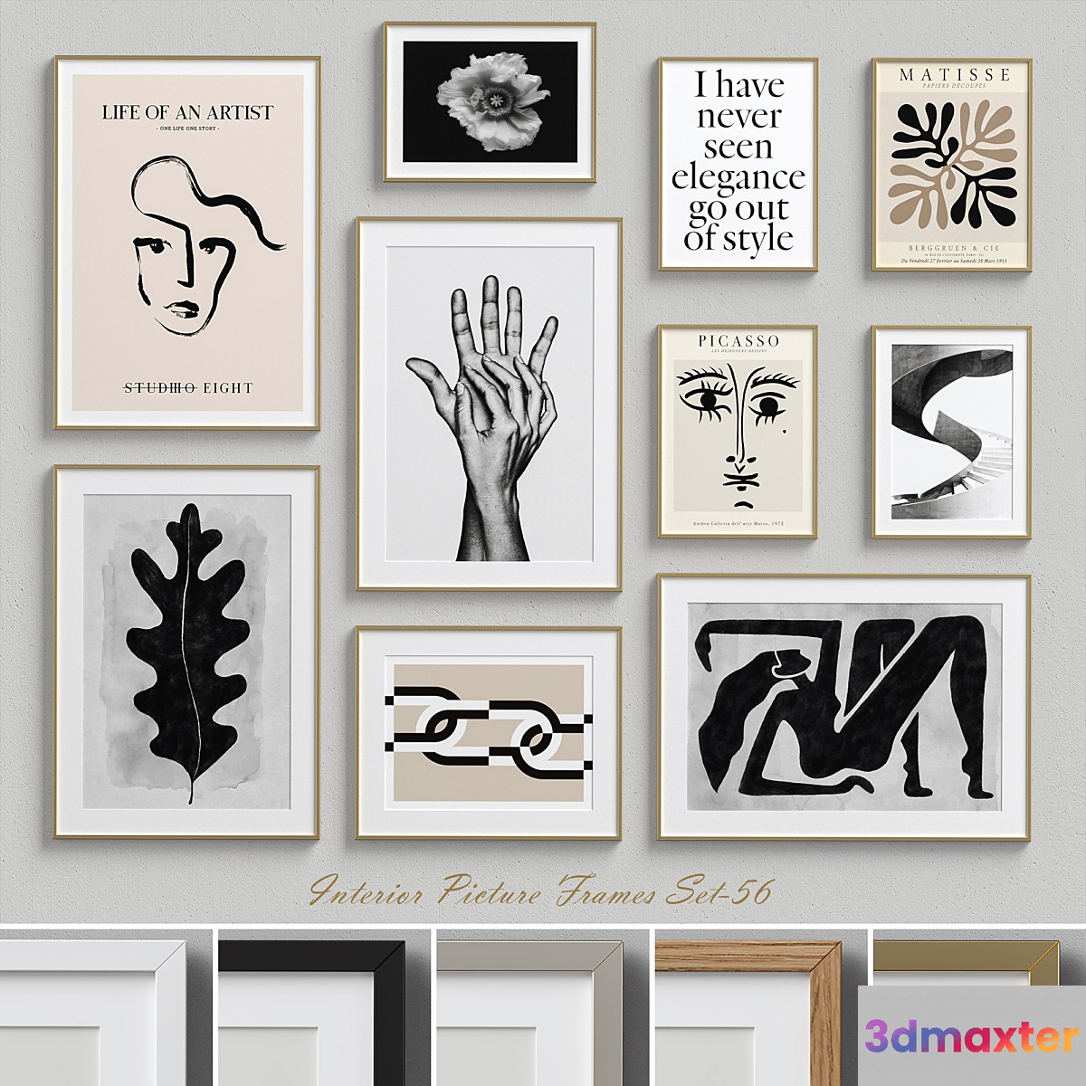 Interior Picture Frames Set-56 3D Max