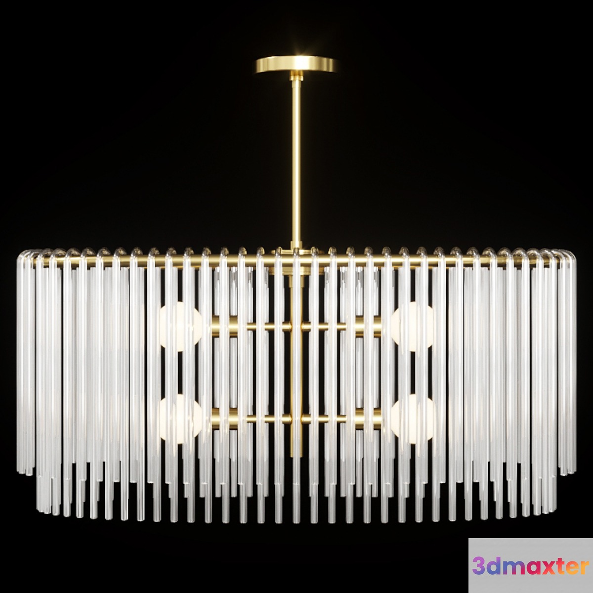 Royalton Oval Pendant Brass 3D Max