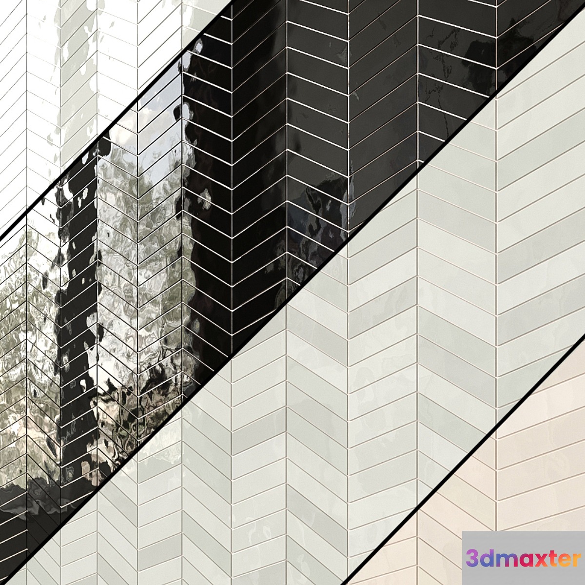 British Ceramic Tile Chevron 4 types 3D Max