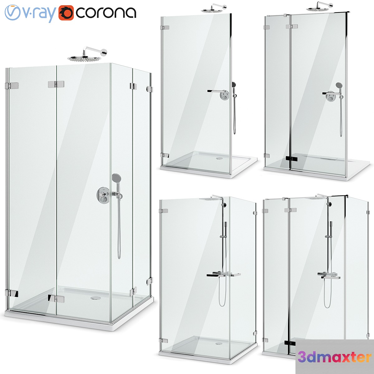 Shower enclosures and doors Radaway | Arta set 101 3D Max