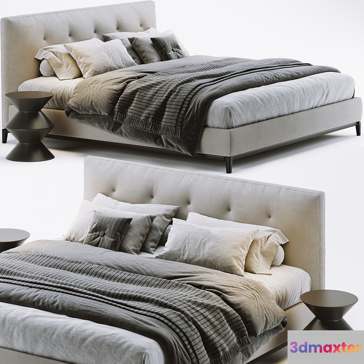 Minotti Andersen Quilt Bed 3D Max