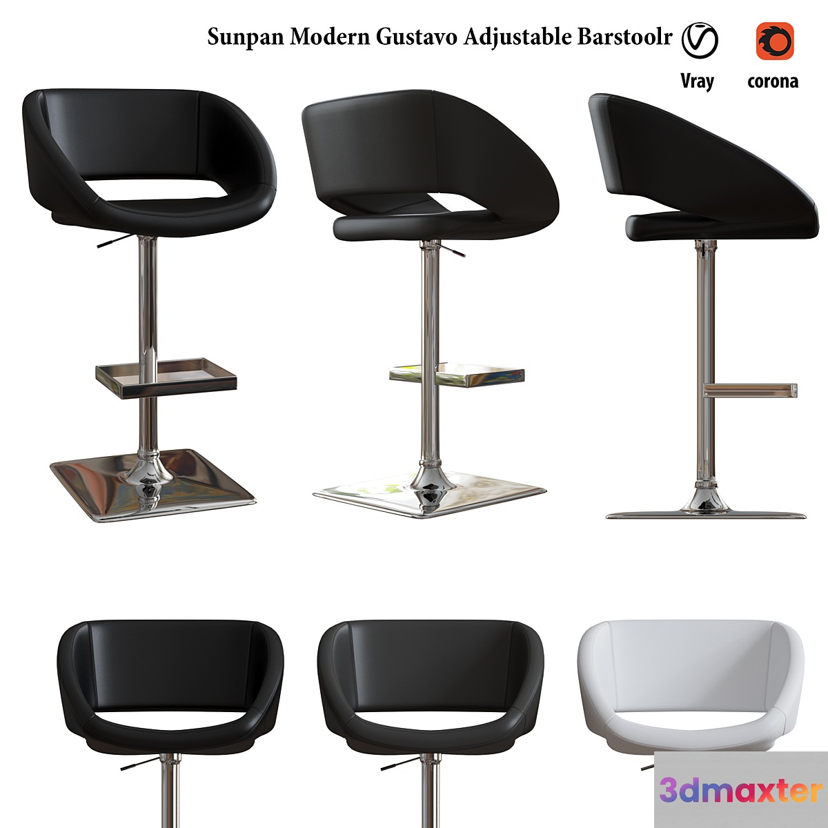 Sunpan Modern Gustavo Adjustable Barstool