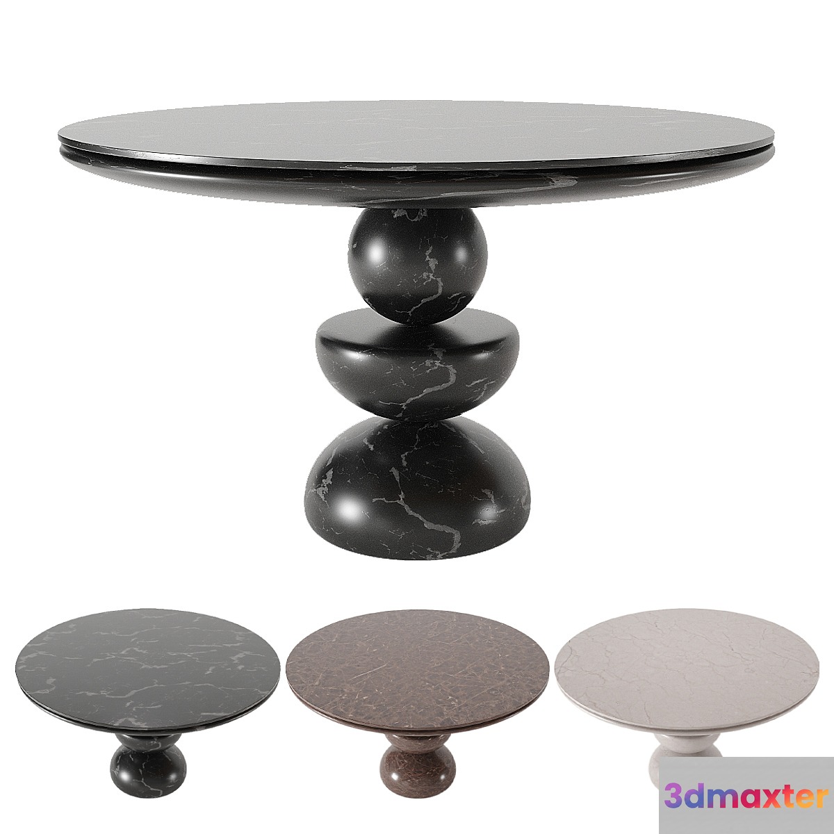 Dining Table No2- Marble table 3D Max