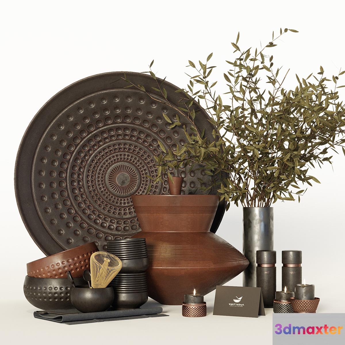 Pottery decorative set