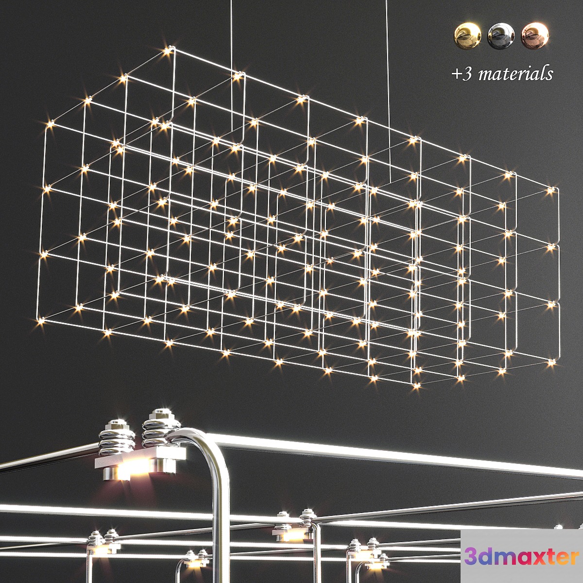 Cosmos Square Quasar Chandelier 3D Max