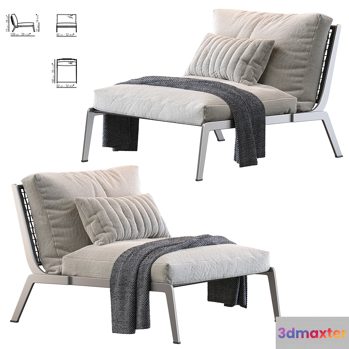 Happy Armchair Flexform 3D Max