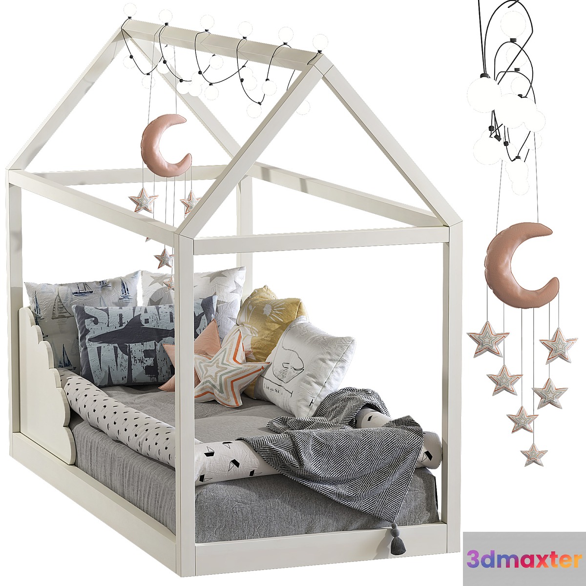 Children's bed with columns 8