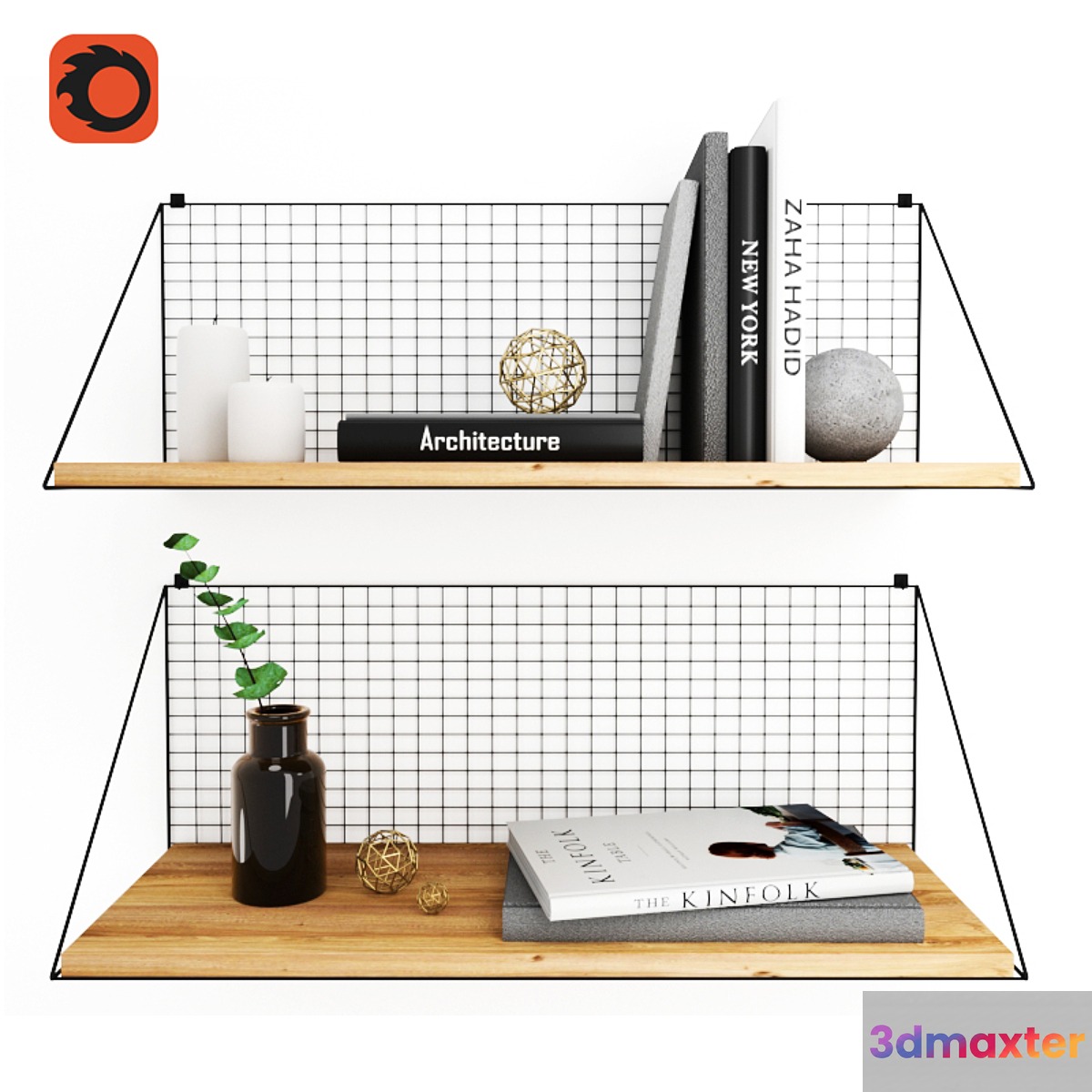 Bookshelves with decor
