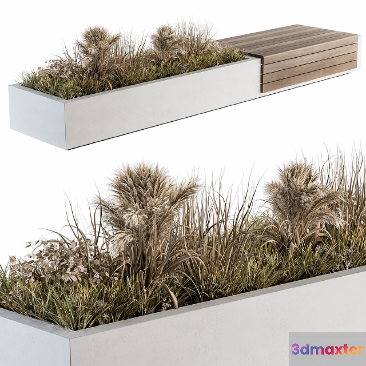 Urban Furniture _ Architecture Bench with Plants 07 - No.4