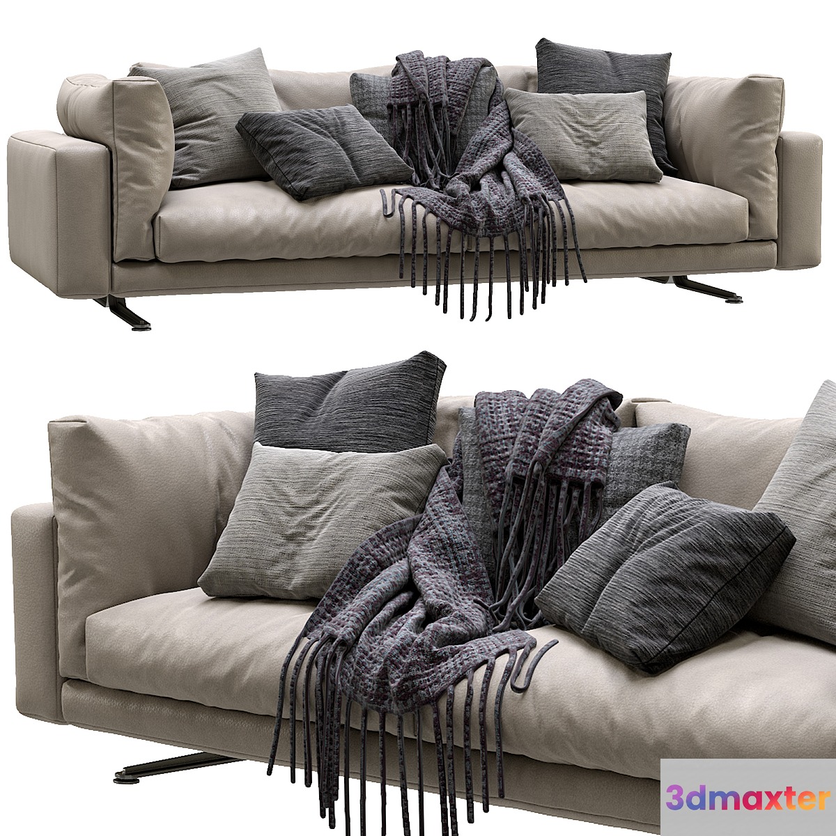 Livingdivani Leather Sofa Floyd Hi 3D Max