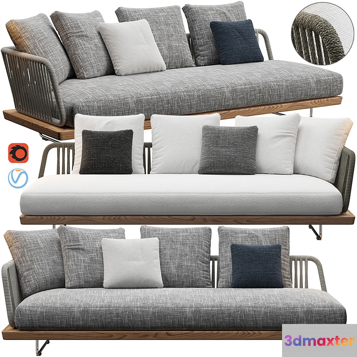 Sunray sofa Minotti outdoor