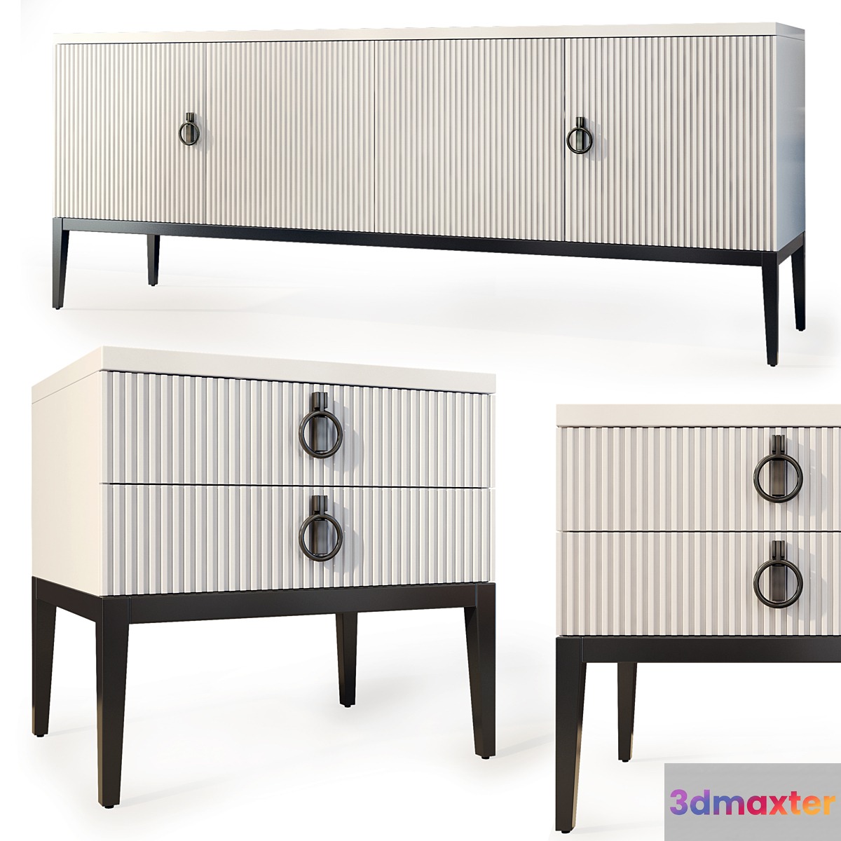 Chest of drawers and bedside table Lima. Nightstand sideboard by Medusa Home 3D Max