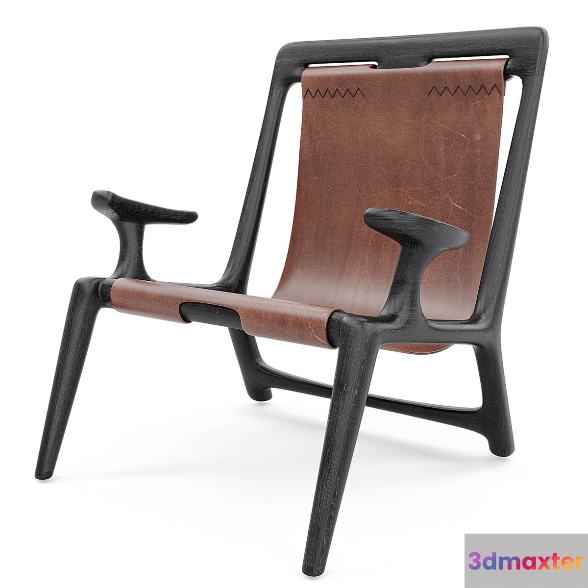 Fernweh Woodworking Sling chair Charcoal ash leather 3D Max