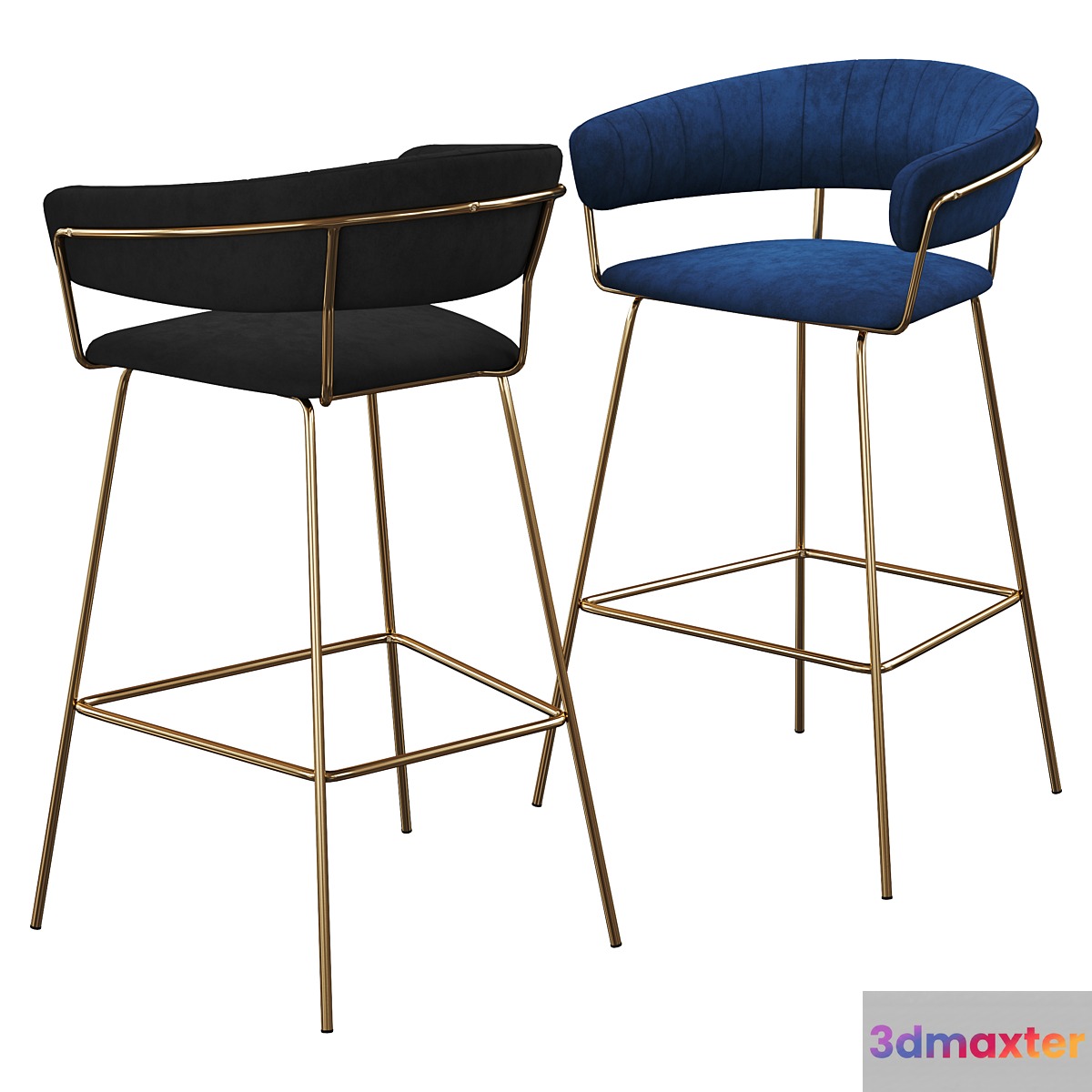Hanna velvet bar stool - No.3