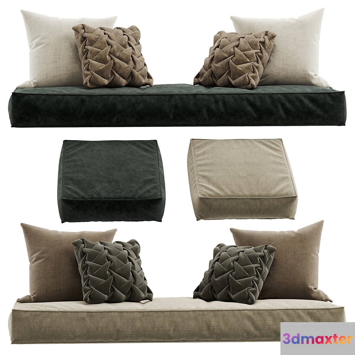 Seat pillow set 8 3D Max