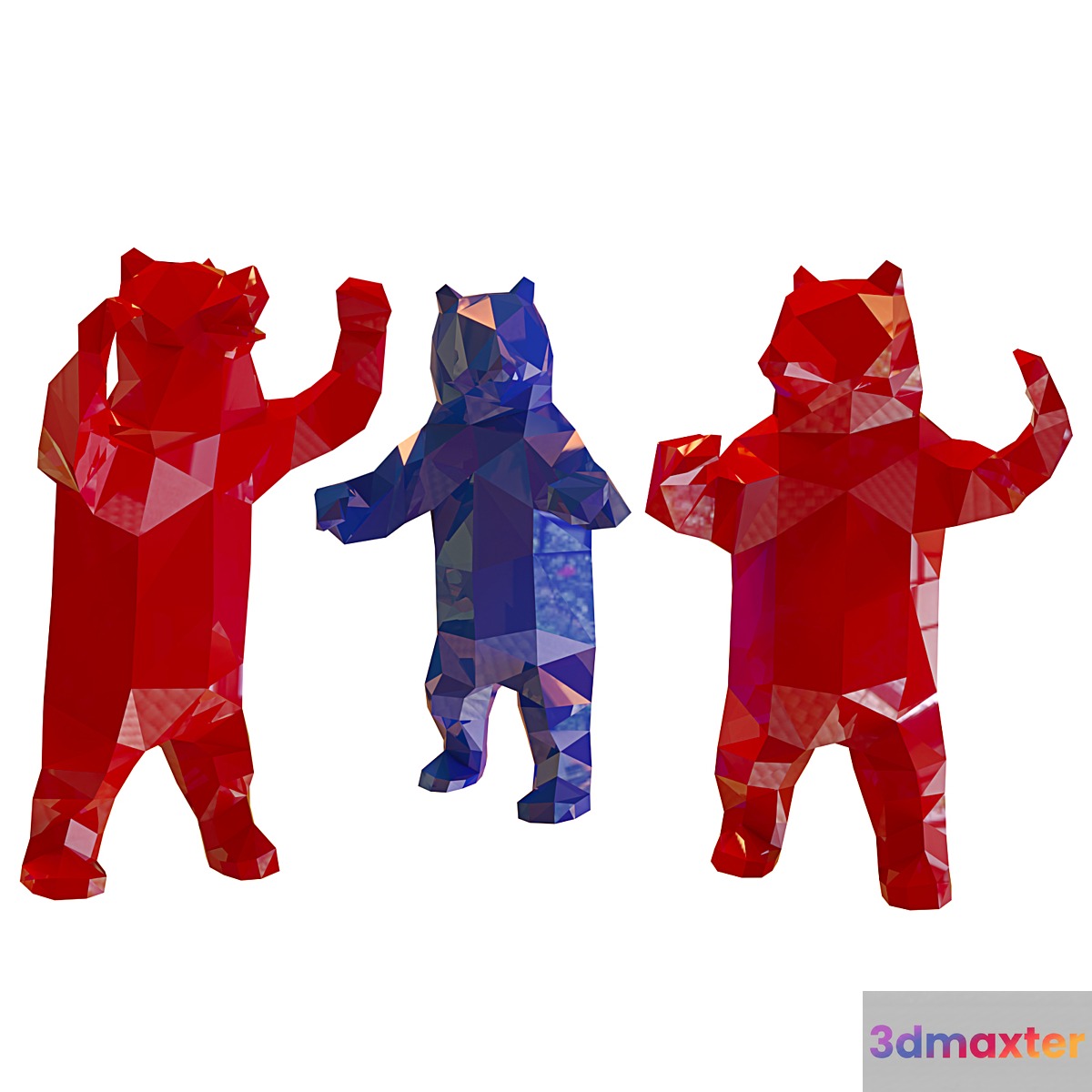 Brown bear low poly