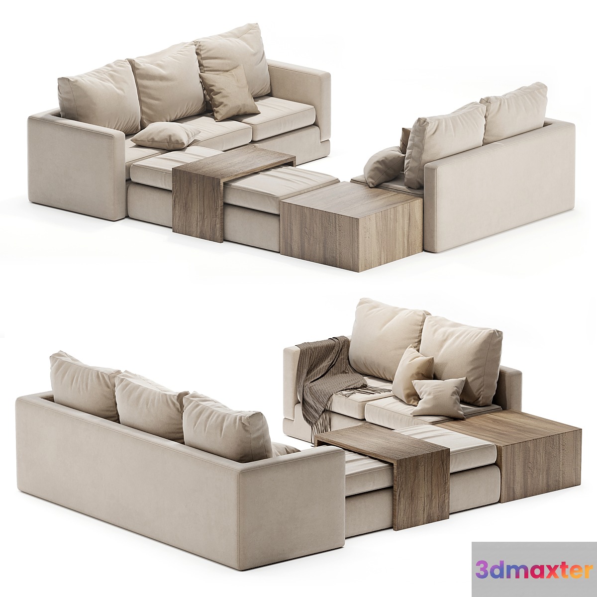 Minotti sofa cream 3D Max