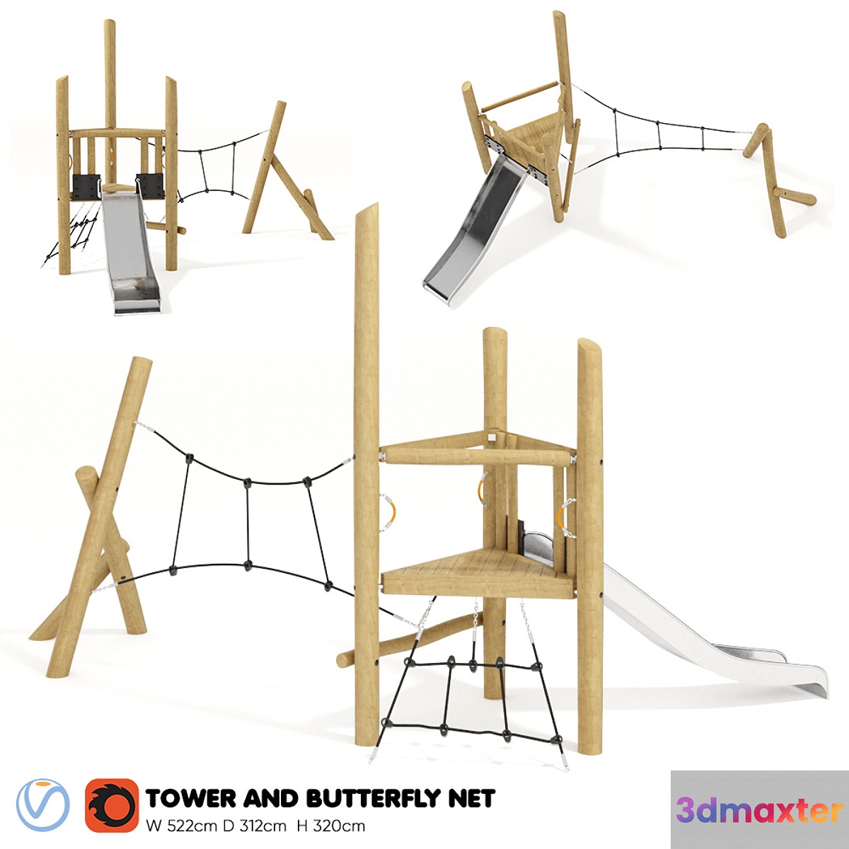 Kompan. Tower and Butterfly Net - No.2